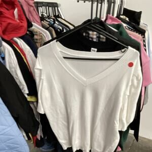 Women's White Multicolor Mixed Clothing Lot V-Neck Sweater Short Sleeve Size S